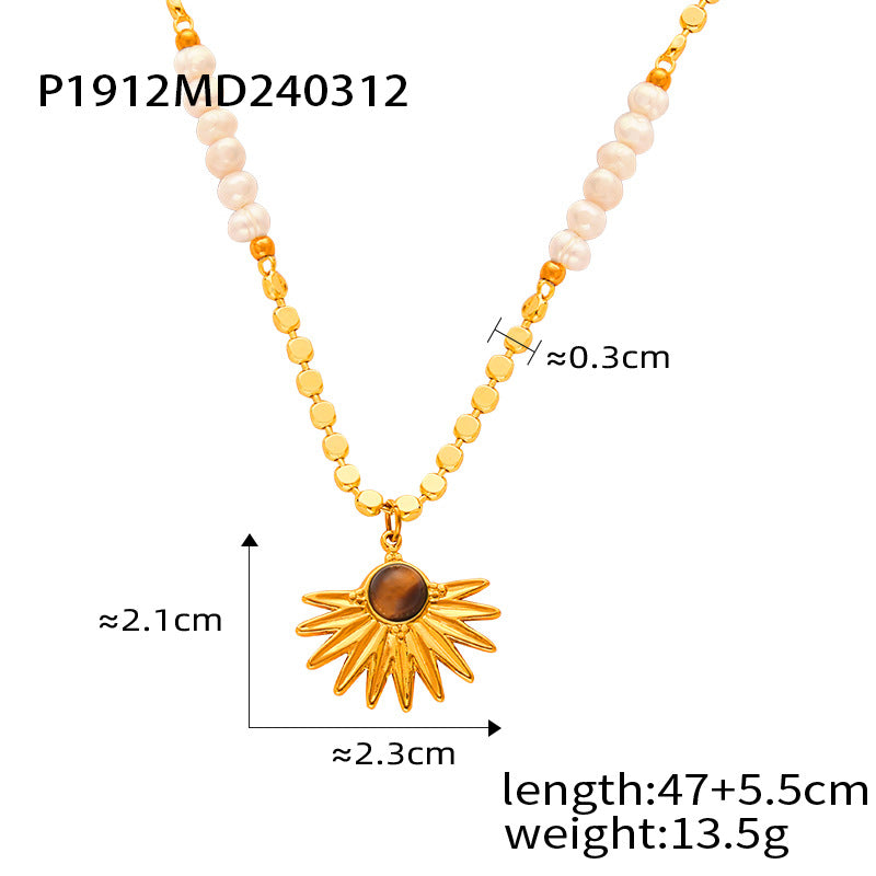tigereye geometric design pendant